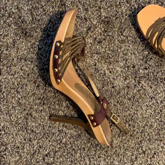 BCBG Girls Strappy Stillettos - Glitter Gold/Brown - Picture 2 of 4